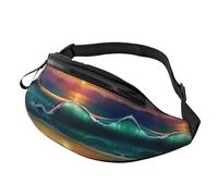 Sunset Seaside Waist Bag Bumbags for Men Women, Print Polyester Waist Pack for Travel Walking Sport with Adjustable Strap