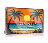 Sunset Serenity: Palm Trees, Beach Waves, And Warm Colors Waterproof Weathered - Decorations For The Kitchen Vintage Wall Decor Wall Art Decoration(30X40CM)