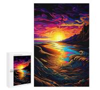 Sunset Serenity Waves Jigsaw Puzzle, 1000 PCS, Relaxing Activity for Adults, An Engaging Indoor Activity for Quiet Evenings, at Home