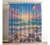 Sunset Shower Curtain Extra Long Shower Curtain 200 x 200 cm / 78 x 78 inch, Soft Polyster Fabric, Quick Dry, 3D HD Printed Includes 12 Plastic Hooks, Durable Bathroom Curtains for Bathroom Sea Wy-170