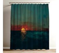Sunset Shower Curtain Waterproof Garden Shower Curtain with Hooks, 3D HD Polyester Waterproof Decoration with 12 Hooks Durable and Washable, Sea Large Bathroom Curtains 100cm x 120cm for Tub Wy-133