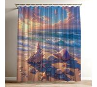 Sunset Shower Curtain Waterproof Garden Shower Curtain with Hooks, 3D HD Polyester Waterproof Decoration with 12 Hooks Durable and Washable, Sea Large Bathroom Curtains 180cm x 180cm for Tub Wy-207