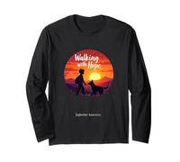 Sunset Silhouette of Hope and Healing for Cancer Warriors Long Sleeve T-Shirt