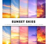 Sunset Skies Scrapbook Paper: Warm Pastel & Golden Hour Sky Backgrounds for Scrapbooking, Journaling, Card Making & Creative Crafts