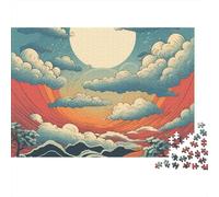 Sunset Sky 1000 Pc Cardboard DIY Artistic Cloud Design Puzzle Set, Family Game, Stress Relief, Vibrant Colours & Wall Decor 70x50cm/1000pcs