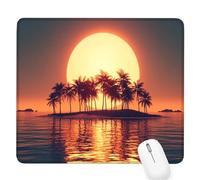 Sunset Small Mouse Mat 10.24×8.27×0.12 inch,2026 New Year Gaming Mousepad Beach Mini Desk Pad with Non-Slip Base and Stitched Edge,for Wireless Mouse,Laptop,Office Home,Washable,Roll-up,Gift Men D-378
