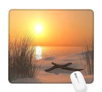 Sunset Small Mouse Mat 11.42×9.45×0.12 inches, 2026 New Year Gaming Mousepad Beach Mini Desk Pad with Non-Slip Base and Stitched Edge, for Wireless Mouse, Laptop, Office Home, Gift for Men/Woman D-856