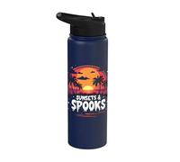 Sunset Spooks Summerween Skeleton Ghost Halloween Summer Stainless Steel Insulated Water Bottle