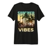 Sunset Summer Vibes Tee Vacation Palm Trees Beach Tropical Premium T-Shirt