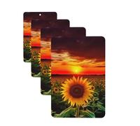 Sunset Sunflower Car Air Freshener Cards for Women Men 4 Pack Cute Car Accessories Long Lasting Scent Car Diffuser Hanging Auto Aromatherapy Tablets Car Fresheners Gifts