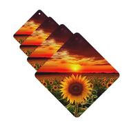Sunset Sunflower Car Air Freshener Cards for Women Men 4 Pack Cute Car Accessories Long Lasting Scent Car Diffuser Hanging Auto Aromatherapy Tablets Car Fresheners Gifts