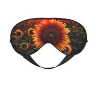 Sunset Sunflower Eyes Sleep Mask Adjustable Strap Sleeping Eye Mask Light Blocking Blindfold Eye Sleep Shade Cover Bedtime Blackout Eyeshade for Yoga Nap Travel