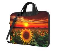 Sunset Sunflower Laptop Bag 13 inch, Computer Briefcase Gifts for Men Women, 360 Protective Laptop Shoulder Bag