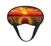 Sunset Sunflower Sleep Mask for Women Men Eye Mask for Sleeping Light Blocking Sleeping Mask with Elastic Strap Blindfold for Flight Nap Soft Breathable Travel Eye Cover for Side Sleeper