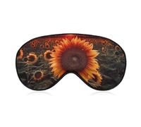 Sunset Sunflower Sleep Mask for Women Men Side Sleeper Eye Cover with Adjustable Strap Soft Breathable Blackout Mask Slip-Free Deep Sleeping Travel Essentials