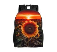 Sunset Sunflower Travel Laptop Backpack Waterproof Lightweight Cute Backpack For Women Men Casual Daypack