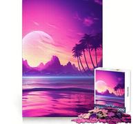Sunset Synthwave Symphony Jigsaw Puzzles for Teenagers 1000 Brain Workout Toy Simple Fun Image Assembly Cherished Gift (38x26cm)