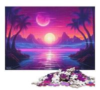 Sunset Synthwave Synchrony Puzzle for Adults And Teenagers 1000 Pieces Puzzle for Adults For Family Fun & Game Night 1000pcs (75x50cm)