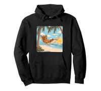 Sunset Teddy Bear in Hammock for Boys and Girls Pullover Hoodie