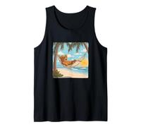 Sunset Teddy Bear in Hammock for Boys and Girls Tank Top