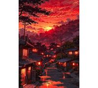 Sunset Town Landscape 150 Piece Jigsaw Puzzle for Adults, Creativity, Challenging and Difficult Puzzle, Brain Teaser Puzzles for Adults 150 Pieces for The Whole for Women, Men