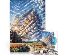 Sunset Train Journey1000 Piece Jigsaws for teenagers Puzzle Challenging Game Toys Every Piece is Unique - Challenging Family Fun Game 38x26cm