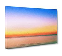 Sunset Upon The Horizon Canvas Print | Gallery Wrapped 30mm Frame Wall Art | 20x14 inches | Ready to Hang | Abstract Landscape Picture | Living Room Bedroom Lounge Office