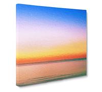 Sunset Upon the Horizon Canvas Print | Gallery Wrapped 30mm Frame Wall Art | 20x20 inches | Ready to Hang | Abstract Landscape Picture | Living Room Bedroom Lounge Office