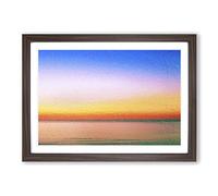 Sunset Upon The Horizon in Abstract Framed Print | A2 Walnut Framed Wall Art | Ready to Hang | Abstract Landscape Picture | Living Room Bedroom Lounge Office