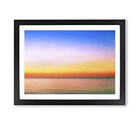 Sunset Upon The Horizon In Abstract Modern Art Framed Print | A4 Black Framed Wall Art | Ready to Hang | Abstract Landscape Picture | Living Room Bedroom Lounge Office