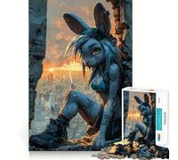 Sunset Urban Rabbit Jigsaw Puzzles 1000 Piece for Adults Mental Logic Toy Peaceful Fun Firm Cut Cherished Gift (50x75cm)