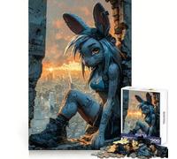 Sunset Urban Rabbit Jigsaw Puzzles 1000 Piece for Adults Mental Logic Toy Peaceful Fun Firm Cut Cherished Gift (50x75cm)
