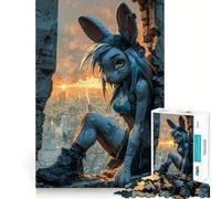 Sunset Urban Rabbit Jigsaw Puzzles for Adults 1000 Piece Memory Boost Cozy Time Pattern Assembly Santa Wish List (38x52cm)