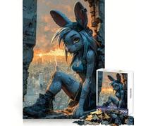 Sunset Urban Rabbit Jigsaw Puzzles for Adults 1000 Piece Memory Boost Cozy Time Pattern Assembly Santa Wish List (38x52cm)