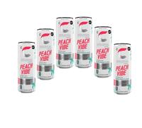 Sunset Vibe,Cosmic Vibe,Peach Vibe,Fantasy Vibe Fruit Flavoured Sugar Free Energy Drink Cans 355ml - 7 Vitamins Included Drink Cans (6 x Cans, Peach Vibe White Peach Flavour 355ml)