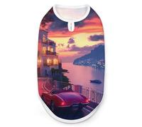 Sunset View Amalfi Coast Italy Dog Shirts Patterned Pet Clothes Tank Top Sleeveless T-Shirt for Cats Puppy XL