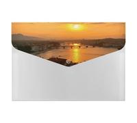 Sunset View File Folder 6-Pocket, Waterproof Accordion File Organizer with Snap Closure, Expanding Document Holder for Office, Home