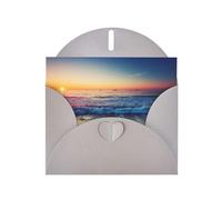 Sunset View On The Beach Shore Pearl Paper Holiday Greeting Card With Envelopes Weddings Party Birthday Invitations Wishes