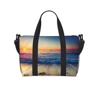 Sunset View on The Beach Shore Printed Travel Duffel Bag Foldable Gym Duffel Bag Suitable for Travel Work Gym etc