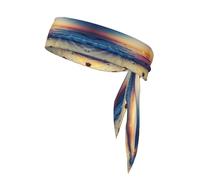 Sunset View On The Beach Shore Sports Head Tie Adjustable Stylish Breathable Running Workout Gym Cycling Tennis Basketball