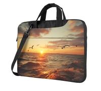Sunset View Print Laptop Shoulder Bag Messenger Bag Notebook with Accessories Pocket 13/14/15.6 inch