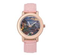 Sunset View Puerto Vallarta Mexico Our Lady of Guadalupe (2) Watches for Women PU Leather Strap Watch Analogue Quartz Wrist Watch