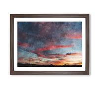Sunset View Vol.2 Painting Modern Art Framed Print | A3 Walnut Framed Wall Art | Ready to Hang | Modern Landscape Picture | Living Room Bedroom Lounge Office
