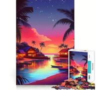 Sunset Village 1000 Piece Jigsaws for Adults Puzzle Intellect Toy Relaxing Fun Quality Cut Fine Art Piece (50x75cm)