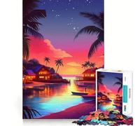 Sunset Village 1000 Piece Jigsaws for Adults Puzzle Intellect Toy Relaxing Fun Quality Cut Fine Art Piece (38x52cm)