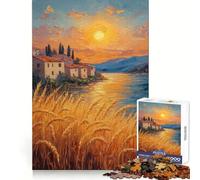 Sunset Village by The River 1000 Piece Jigsaw Puzzles for Adults Jigsaw Mental Toy Soothing Fun Premium Cut Birthday Gift (38x26cm)
