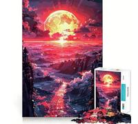 Sunset Village Jigsaw Puzzle for Teenagers 1000 Pieces Enhance Recall Quiet Fun Exact Edge Artistic Gift (38x52cm)