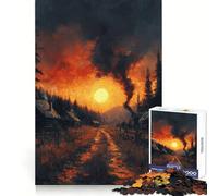 Sunset Village Teenager Jigsaw Puzzles 1000 Pieces Memory Boost Home Activity Pattern Assembly Perfect Present (38x52cm)