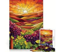 Sunset Vineyard Jigsaw Puzzles 1000 Pieces for Adults Memory Boost Warm Time Image Assembly Fine Art Piece (38x26cm)