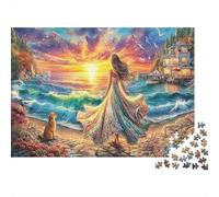 Sunset Walk Jigsaw Recycled Cardboards for Adults Fantasy Woman Educational Game Decompression for Wall Decoration And Gifts for Creativity 38x26cm/1000pcs